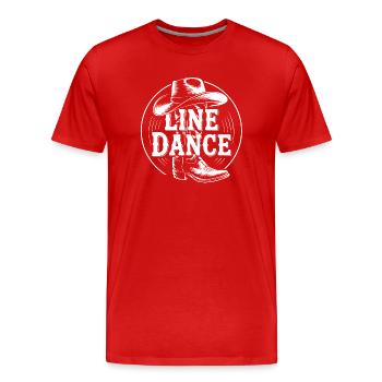 Line Dance Gruppe Training mein Tanzsport - Männer Premium Bio T-Shirt - Rot - Vorne - Damien (186cm)