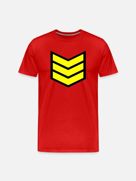 Streifen Feldwebels - Männer Premium Bio T-Shirt - Rot