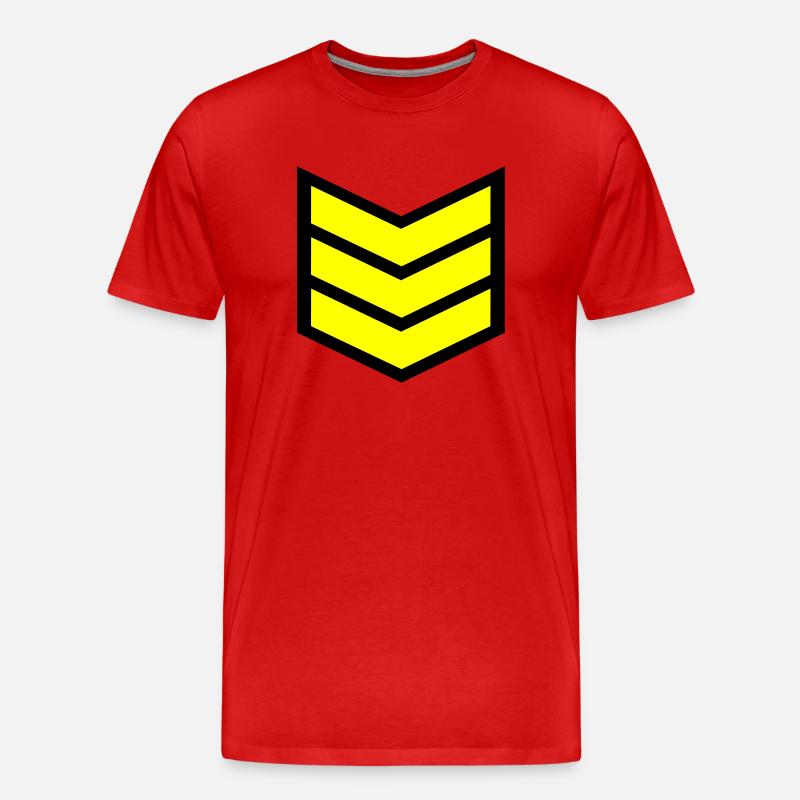 Streifen Feldwebels - Männer Premium Bio T-Shirt - Rot