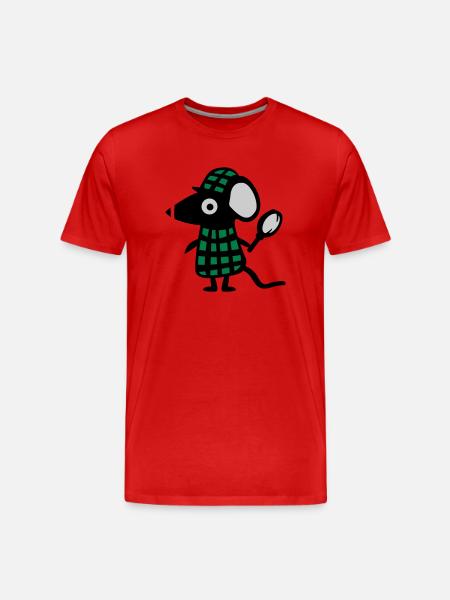 Mouse detective - Rat - Men's Premium Organic T-Shirt - red