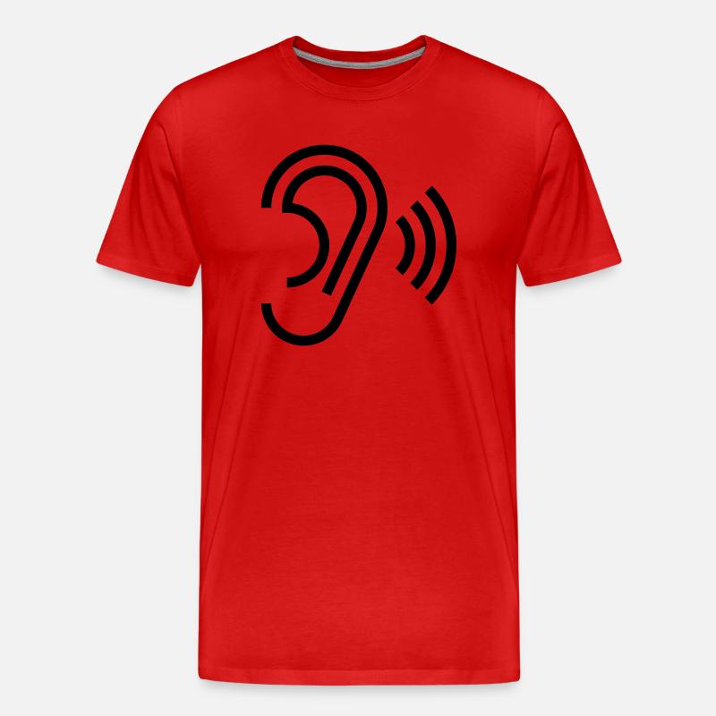 Ohr - Männer Premium Bio T-Shirt - Rot