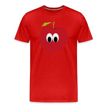 Apfel - Männer Premium Bio T-Shirt - Rot - Vorne - Damien (186cm)