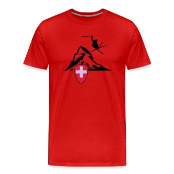 Matterhorn Zermatt Suisse - T-shirt bio Premium Homme - rouge - Devant - Damien (186cm)