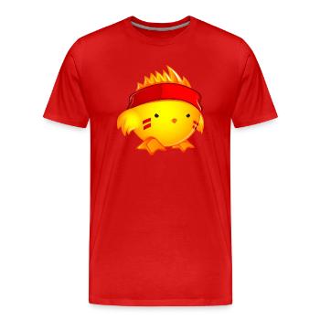 Poussin guerrier.png - T-shirt bio Premium Homme - rouge - Devant - Damien (186cm)