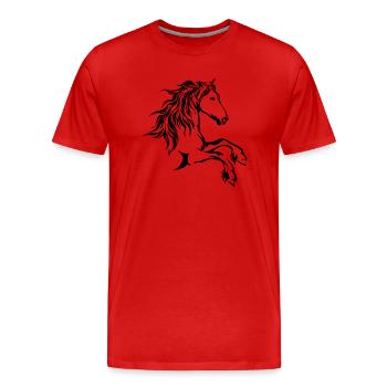pferdekopf - Männer Premium Bio T-Shirt - Rot - Vorne - Damien (186cm)
