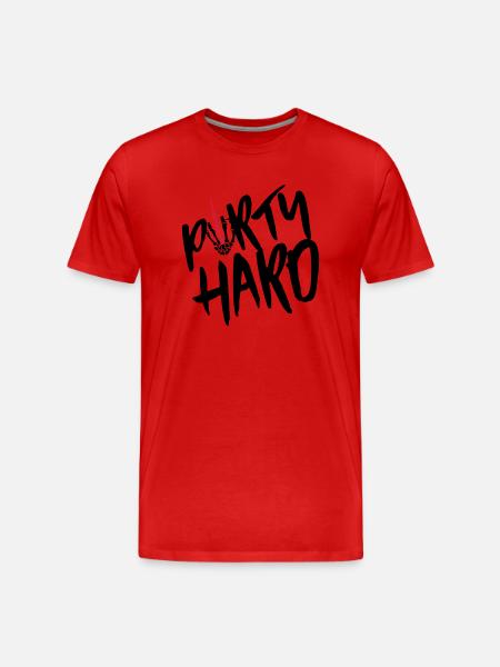 party hard middlefinger - Männer Premium Bio T-Shirt - Rot