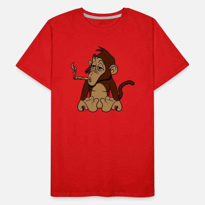 affe Weed Hanf Männer Premium Bio T-Shirt