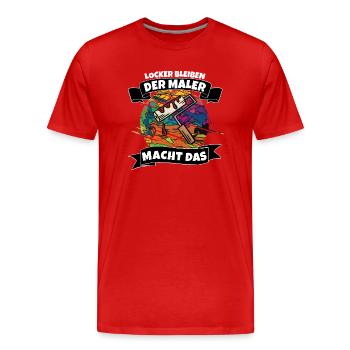 Maler - Männer Premium Bio T-Shirt - Rot - Vorne - Damien (186cm)