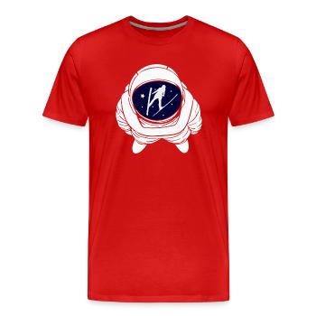 Saut à ski Astronaute Sauteur à ski Tout le vol à ski - T-shirt bio Premium Homme - rouge - Devant - Damien (186cm)