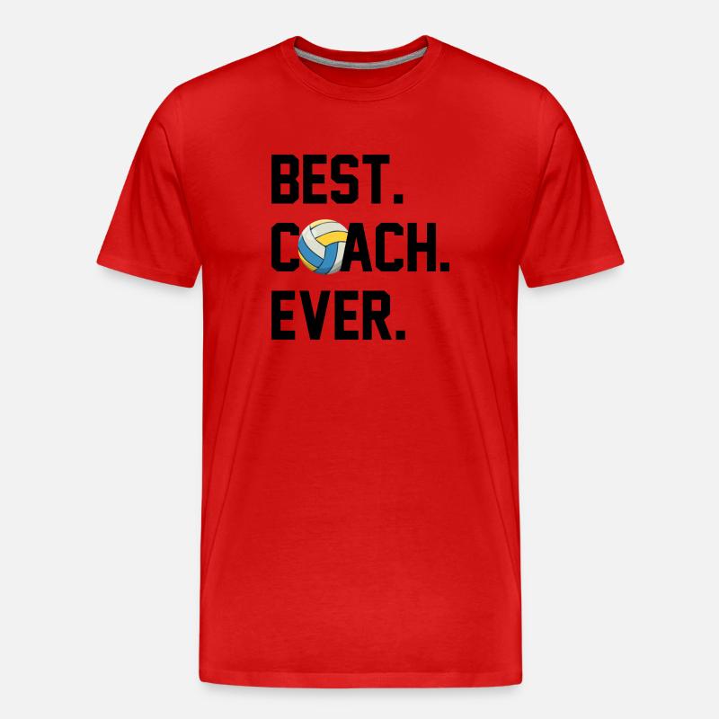 BESTER TRAINER VOLLEYBALL - Männer Premium Bio T-Shirt - Rot