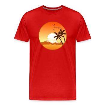 Sunset summer background - Men's Premium Organic T-Shirt - red - Front - Damien (186cm)