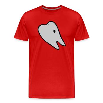 Caries hole tooth - Men's Premium Organic T-Shirt - red - Front - Damien (186cm)