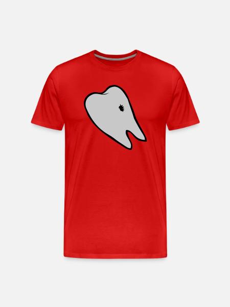 Caries hole tooth - Men's Premium Organic T-Shirt - red