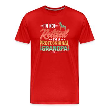 I m not retired I m a professional grandpa Opa - Männer Premium Bio T-Shirt - Rot - Vorne - Damien (186cm)