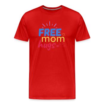 Câlins gratuits de maman - T-shirt bio Premium Homme - rouge - Devant - Damien (186cm)