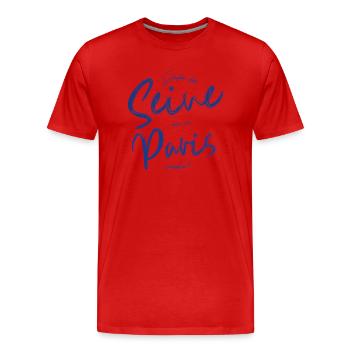 Seine Paris - Männer Premium Bio T-Shirt - Rot - Vorne - Damien (186cm)