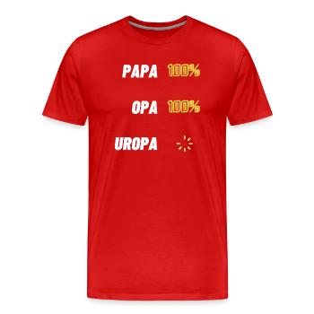Herren papa opa uropa Geschenk Werdender Uropa - Männer Premium Bio T-Shirt - Rot - Vorne - Damien (186cm)