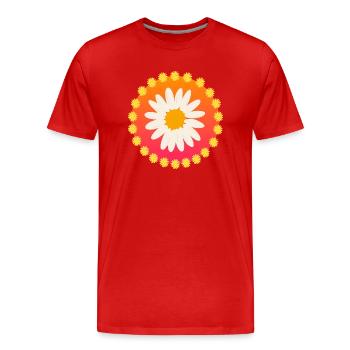 Pâquerette Flower Power 60s 70s - T-shirt bio Premium Homme - rouge - Devant - Damien (186cm)
