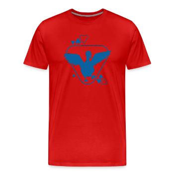 Swan - Bird - Nature Conservation - Men's Premium Organic T-Shirt - red - Front - Damien (186cm)