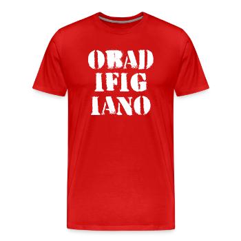 obadifigiano blanc - T-shirt bio Premium Homme - rouge - Devant - Damien (186cm)