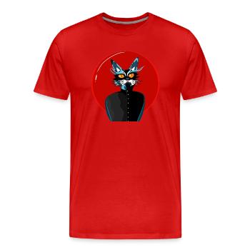 Où est ma nourriture? - T-shirt bio Premium Homme - rouge - Devant - Damien (186cm)