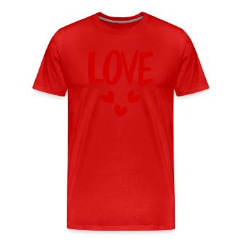 LOVE. VALENTINE'S DAY. BACHELORETTE PARTY. I LOVE YOU. I LOVE YOU. - Men's Premium Organic T-Shirt - red - Front - Damien (186cm)