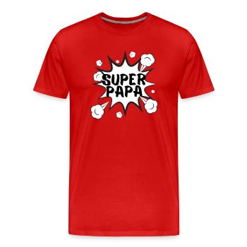 super papa/dad cadeau fête des pères - T-shirt bio Premium Homme - rouge - Devant - Damien (186cm)