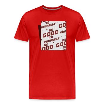 Soyez bon envers vous-même - T-shirt bio Premium Homme - rouge - Devant - Damien (186cm)