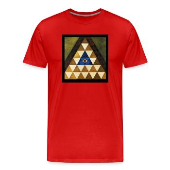 Secret Symbolism - Men's Premium Organic T-Shirt - red - Front - Damien (186cm)