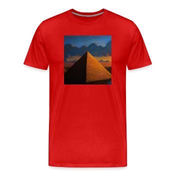 Great Pyramid - Men's Premium Organic T-Shirt - red - Front - Damien (186cm)