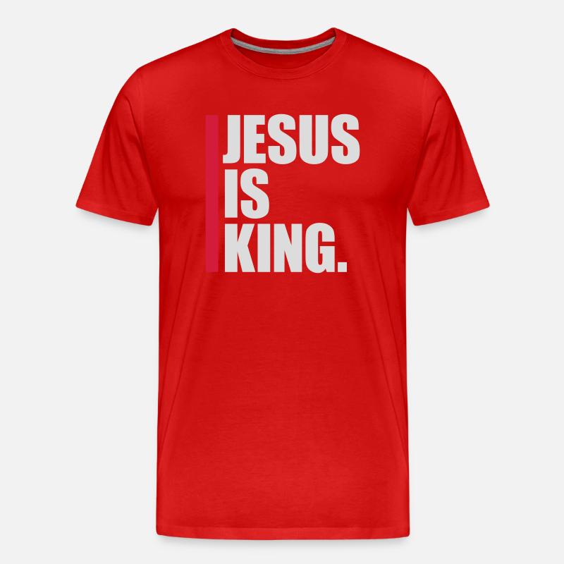 jesus is king Zitat - Männer Premium Bio T-Shirt - Rot