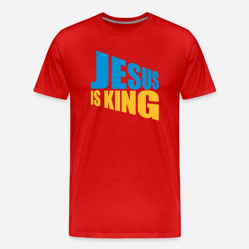 jesus is king Zitat - Männer Premium Bio T-Shirt - Rot