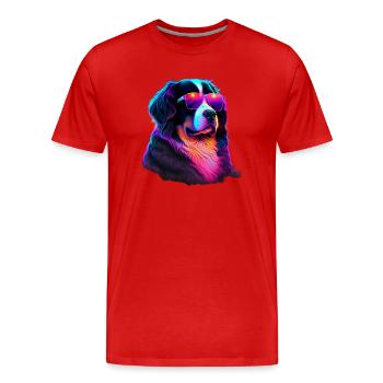 Bernese Mountain Dog Dogs Bernese Mountain Dogs - Men's Premium Organic T-Shirt - red - Front - Damien (186cm)