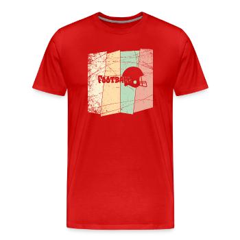American Football Fan Shirt - Game Day Vintage - Men's Premium Organic T-Shirt - red - Front - Damien (186cm)