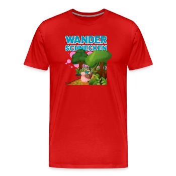 die Wanderschnecken blau - Männer Premium Bio T-Shirt - Rot - Vorne - Damien (186cm)