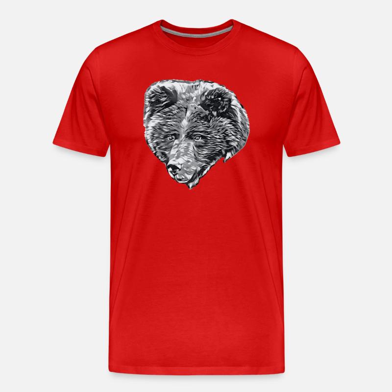 LAURA Kopf SW - Männer Premium Bio T-Shirt - Rot