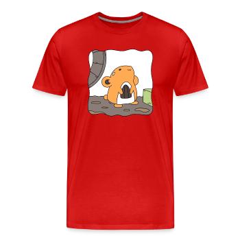 Autocollant - T-shirt bio Premium Homme - rouge - Devant - Damien (186cm)