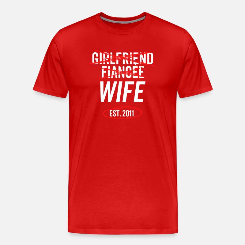 Freundin Verlobte Ehefrau Est 2011 - Männer Premium Bio T-Shirt - Rot