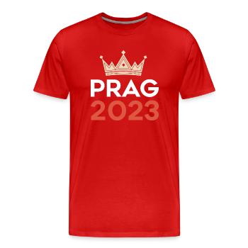 Prague 2023 - T-shirt bio Premium Homme - rouge - Devant - Damien (186cm)