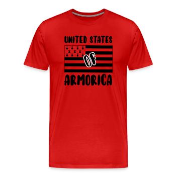 Vereinigte Staaten von Armorica - Männer Premium Bio T-Shirt - Rot - Vorne - Damien (186cm)