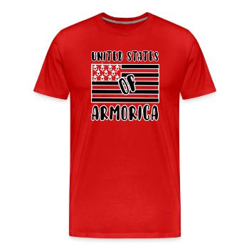 United States of Armorica - Men's Premium Organic T-Shirt - red - Front - Damien (186cm)