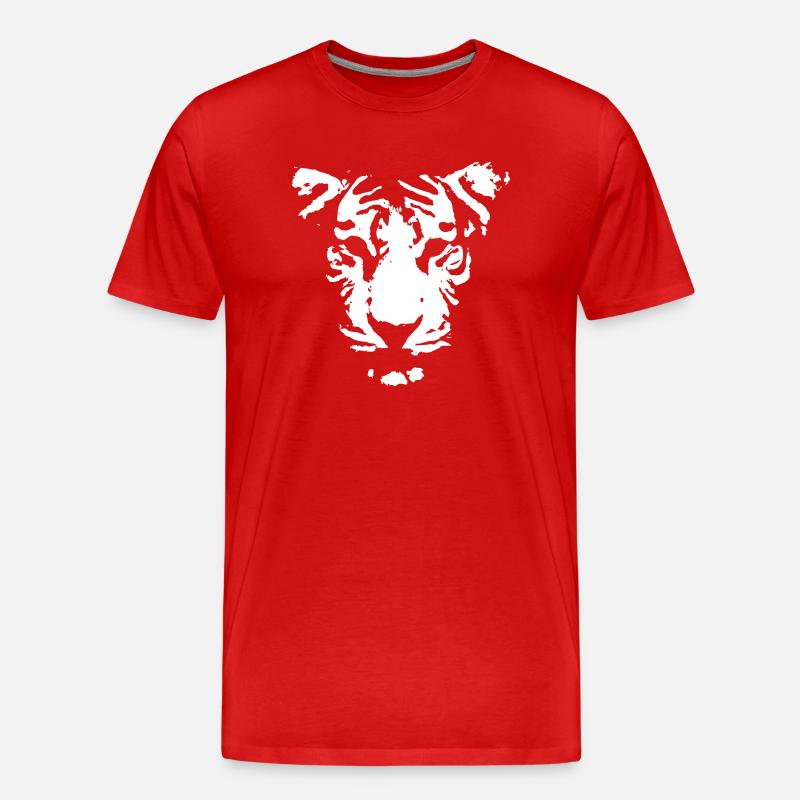 Tigerkopf - Männer Premium Bio T-Shirt - Rot