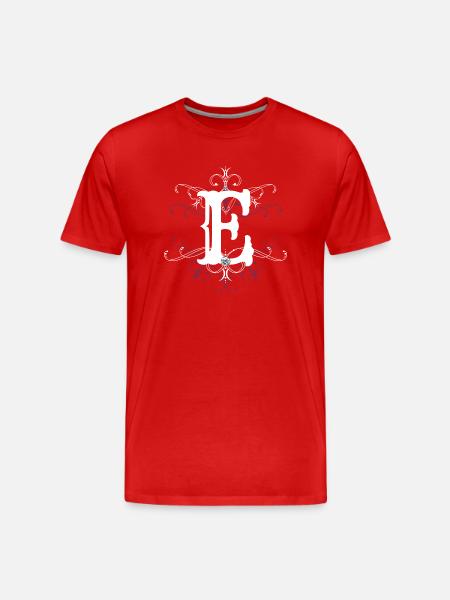Buchstabe E Buchstabe-E - Männer Premium Bio T-Shirt - Rot