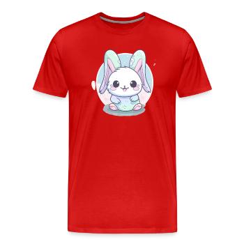 Easter Bunny Easter Bunny Bunny Gift - Men's Premium Organic T-Shirt - red - Front - Damien (186cm)