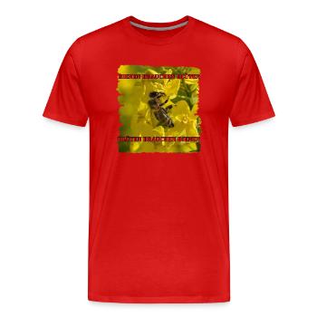 Bienen und Blüten sind miteinander verbunden - Männer Premium Bio T-Shirt - Rot - Vorne - Damien (186cm)
