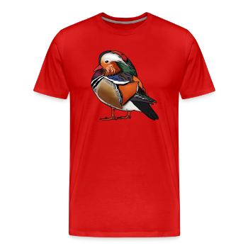Mandarin duck colored - Men's Premium Organic T-Shirt - red - Front - Damien (186cm)