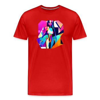 Die Frau - Männer Premium Bio T-Shirt - Rot - Vorne - Damien (186cm)