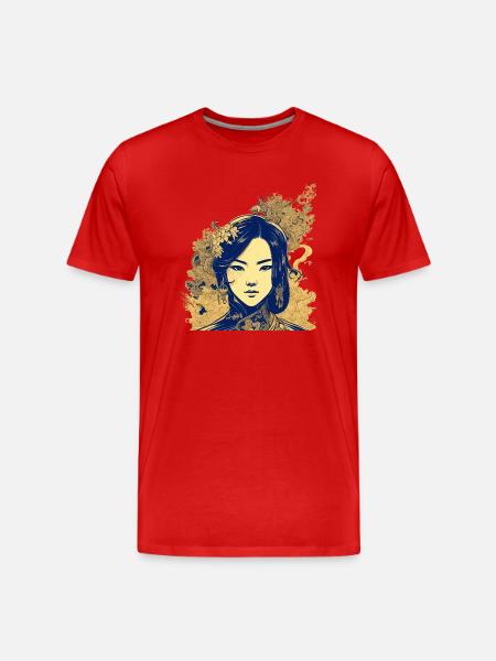 Vietnamese heroine in manga style - Men's Premium Organic T-Shirt - red