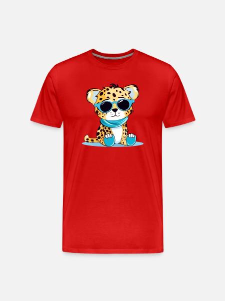 Malo der Leopard - Männer Premium Bio T-Shirt - Rot