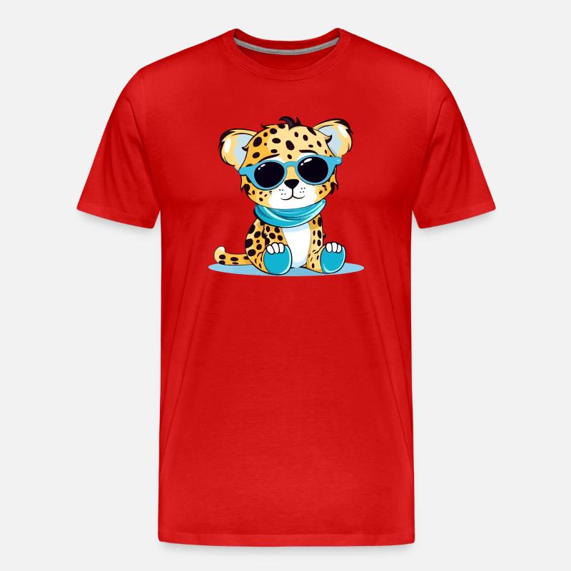 Malo der Leopard - Männer Premium Bio T-Shirt - Rot